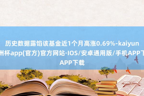 历史数据露馅该基金近1个月高涨0.69%-kaiyun欧洲杯app(官方)官方网站·IOS/安卓通用版/手机APP下载