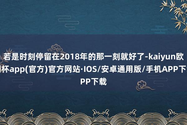 若是时刻停留在2018年的那一刻就好了-kaiyun欧洲杯app(官方)官方网站·IOS/安卓通用版/手机APP下载