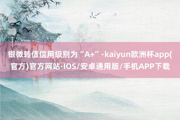 银微转债信用级别为“A+”-kaiyun欧洲杯app(官方)官方网站·IOS/安卓通用版/手机APP下载