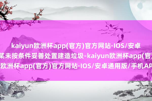 kaiyun欧洲杯app(官方)官方网站·IOS/安卓通用版/手机APP下载孙某未按条件妥善处置建造垃圾-kaiyun欧洲杯app(官方)官方网站·IOS/安卓通用版/手机APP下载