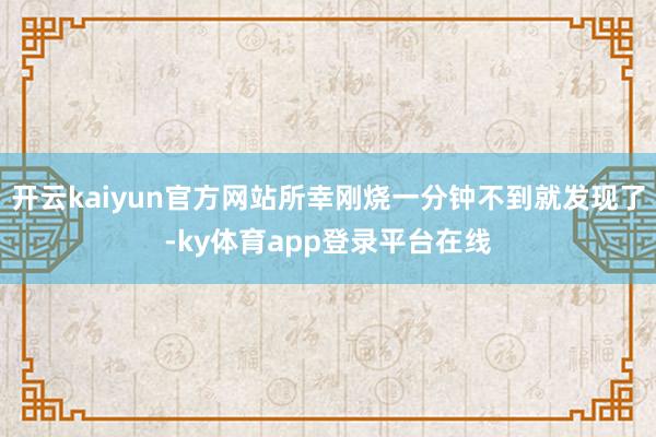 开云kaiyun官方网站所幸刚烧一分钟不到就发现了-ky体育app登录平台在线