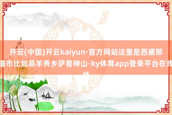 开云(中国)开云kaiyun·官方网站这里是西藏那曲市比如县羊秀乡萨普神山-ky体育app登录平台在线